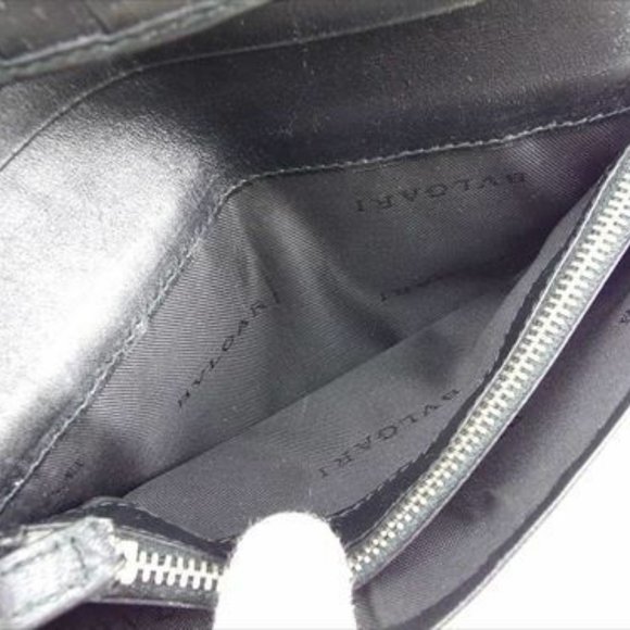 Bvlgari Wallet Purse Long Wallet PVC leather Mens Authentic Used T7671 - Picture 5 of 8